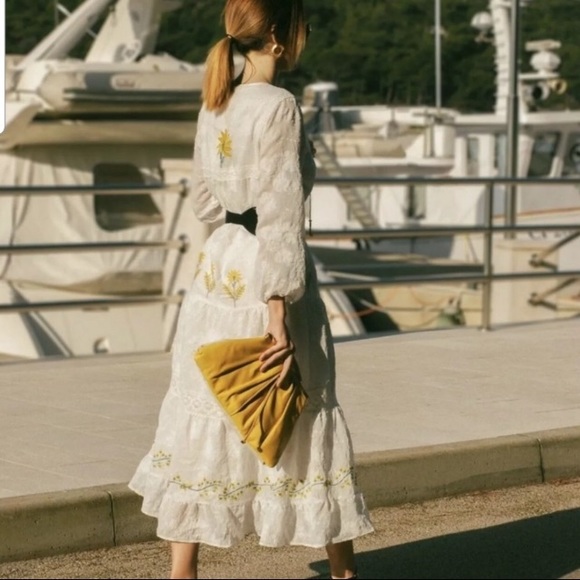 Zara tiered maxi dress w/ floral embroidery. NWT Host picked !! - Picture 6 of 10